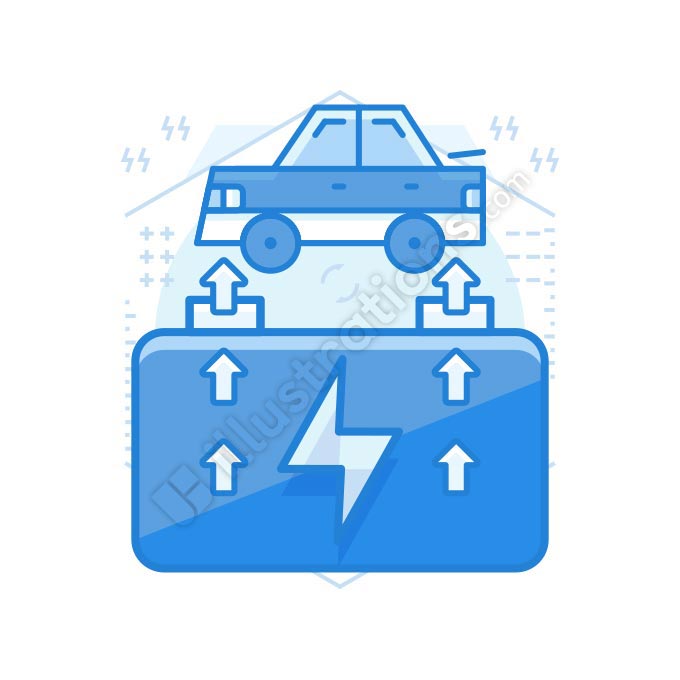 car battery illustration