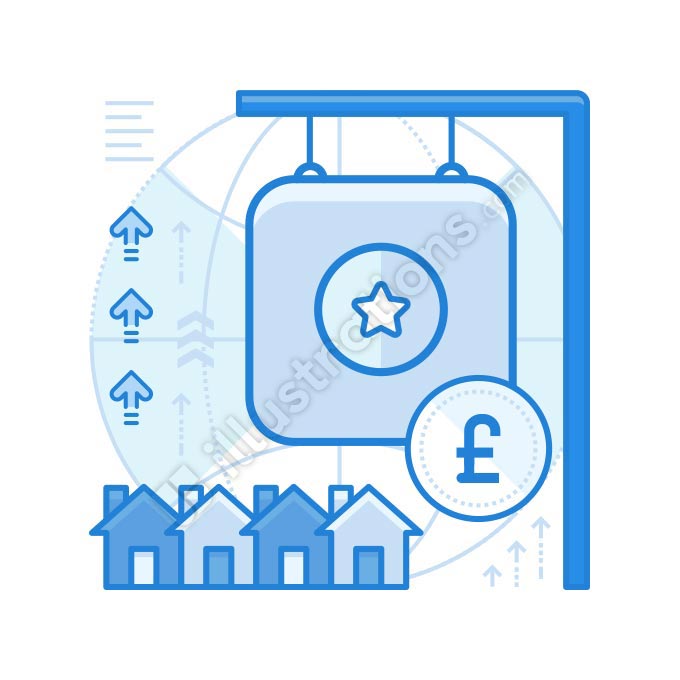 real estate british pound illustration
