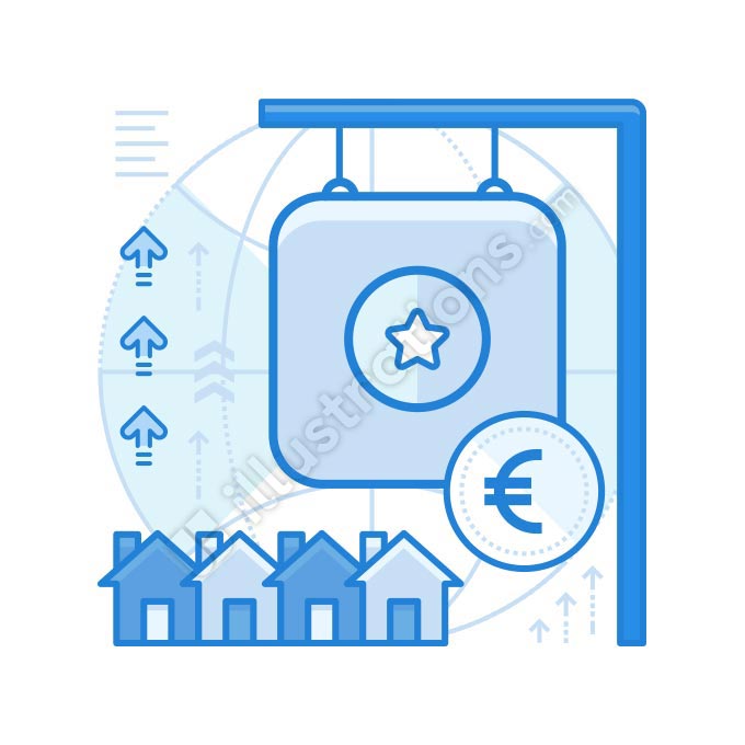 real estate euro illustration