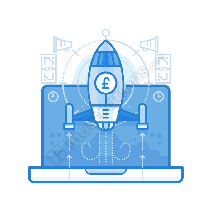 startup british pound illustration